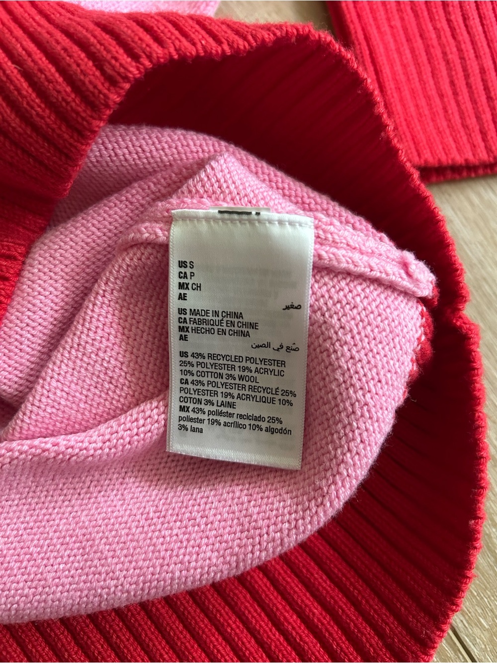 Pink & Red Contrast Ringer Crewneck Sweater - Picture 5 of 8